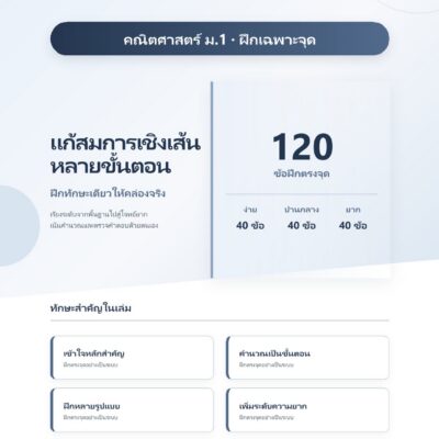 ม.1 แก้สมการเชิงเส้นหลายขั้นตอน