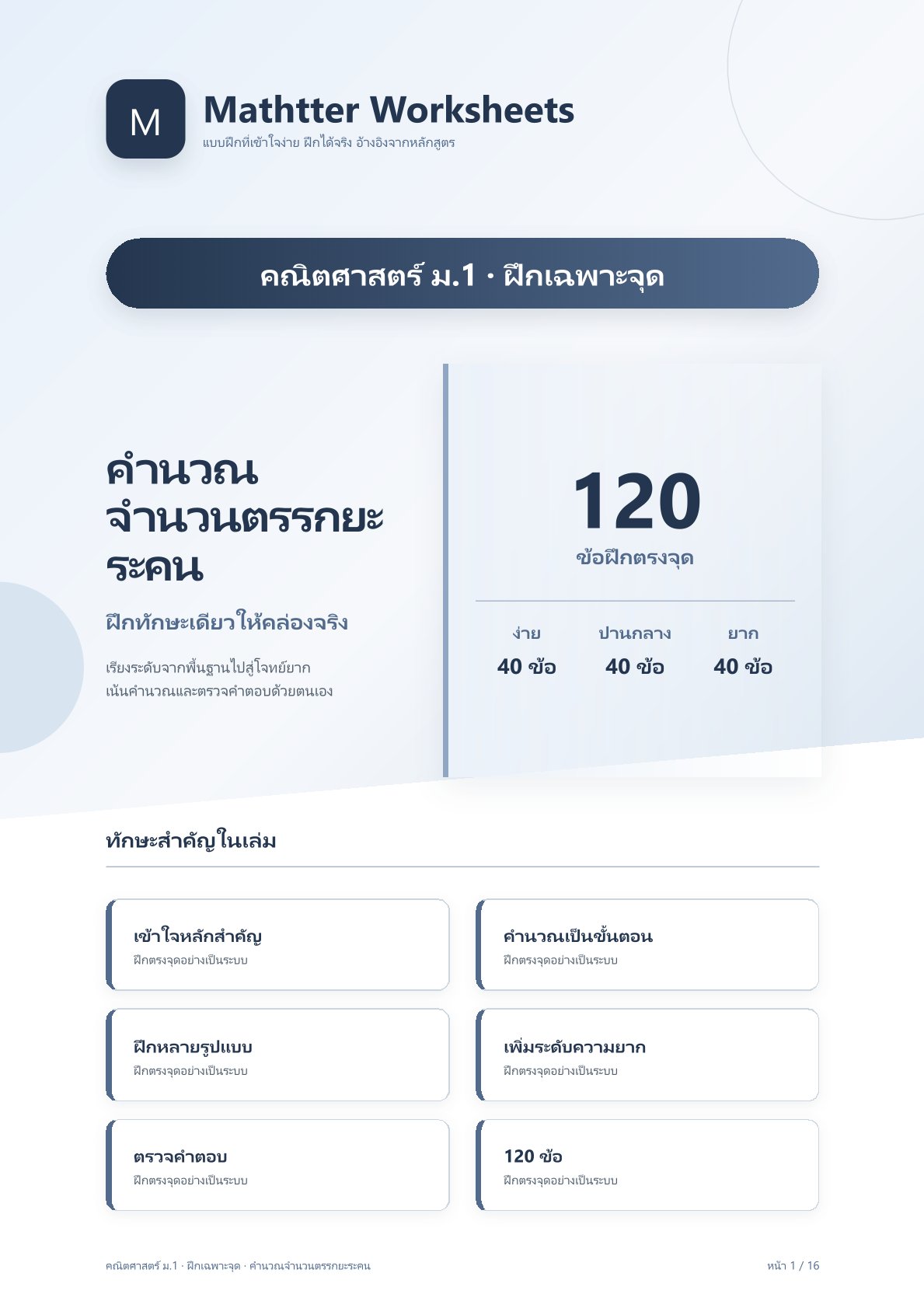ม.1 คำนวณจำนวนตรรกยะระคน