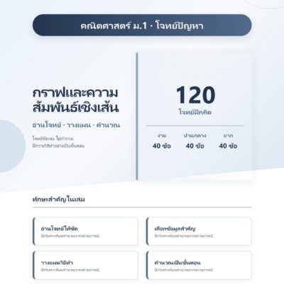 ม.1 โจทย์ปัญหา กราฟและความสัมพันธ์เชิงเส้น